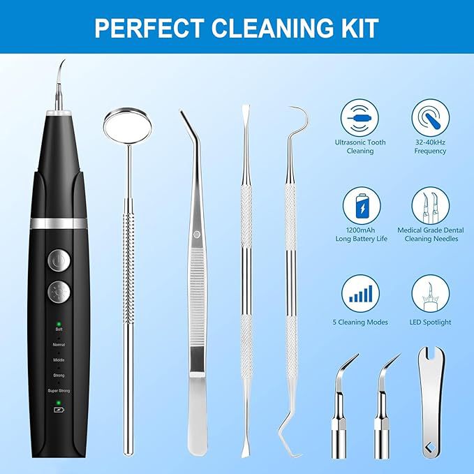 Dental Plaque And Tartar Remover Ultrasonic Teeth For Dogs Cleaner Toothbrush Set
